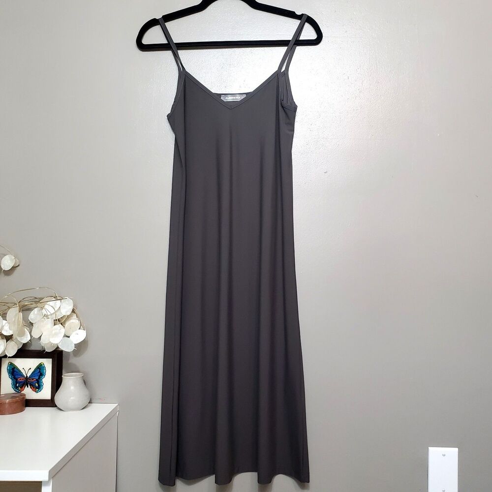 Alembika Slip Dress Size 1 US 6-8 Gray Sleeveless Stretchy Layering Midi